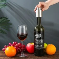 Behave Vin Stopper - Pompe à Vide à Vin - Bouchon à Vin - Bouchon à Vin - Économiseur De Vin - Acier Inoxydable - Bouchon De Bouteilles - Argent -Cuisine Fournitures Magasin 1200x1200 1518