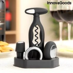 Innovagoods COFFRET A VIN AVEC TIRE-BOUCHON SPIRAL ET ACCESSOIRES FIN STAND 5 PIÈCES - Accessoires Pour Le Vin - Coffret à Vin - Coffret Cadeau Vin - Ouvre-bouteille -Cuisine Fournitures Magasin 1200x1200 1548