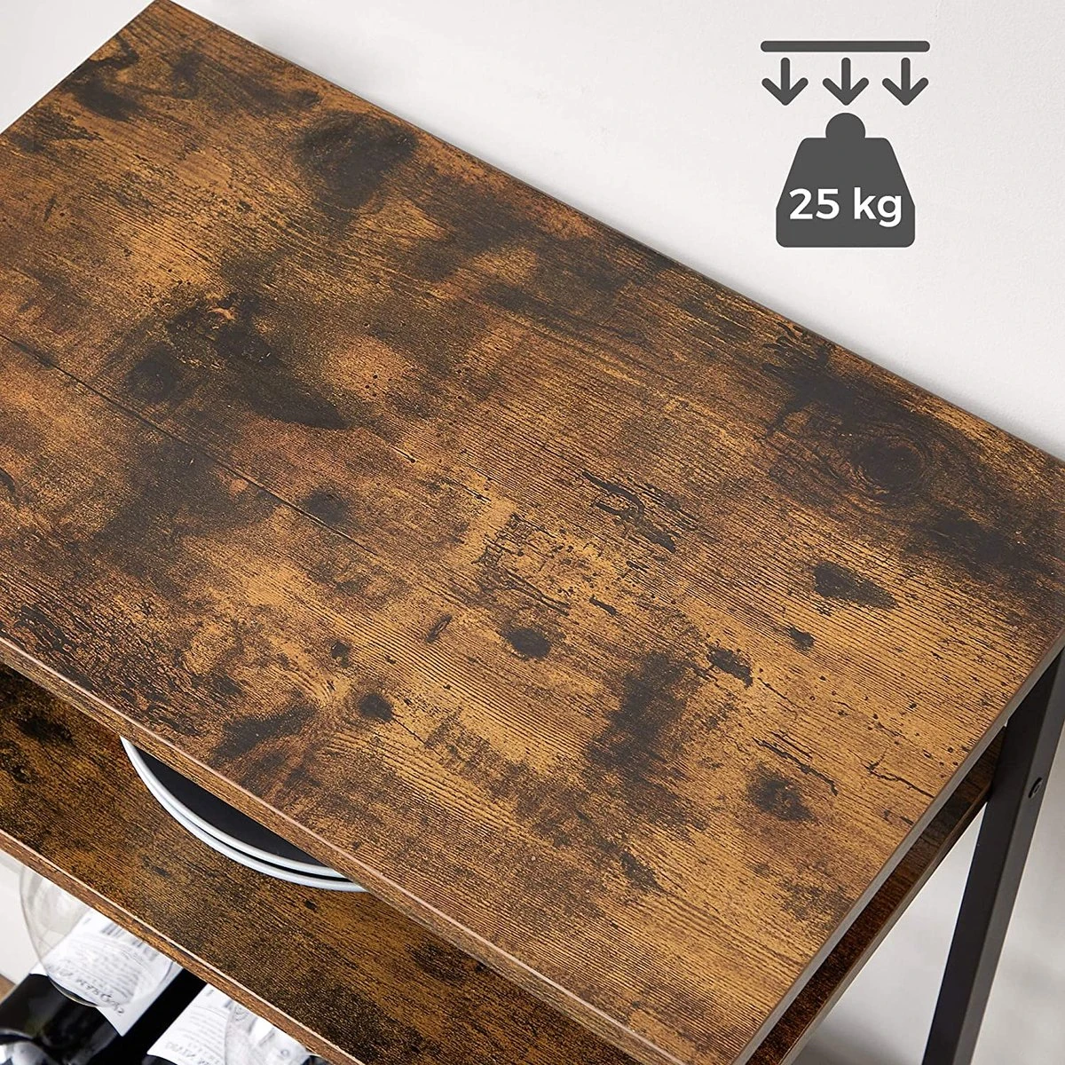 IN.HOMEXL Paradiso - Cave à Vin - Casier à Vin En Métal - Bois - Armoire Industrielle - Pour 20 Bouteilles - 100 X 50 X 30 Cm - Marron / Zwart 5 IN.HOMEXL Paradiso - Cave à Vin - Casier à Vin En Métal - Bois - Armoire Industrielle - Pour 20 Bouteilles - 100 X 50 X 30 Cm - Marron / Zwart – Image 5