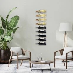 Casier à Vin - Casier à Vin Mural - Casier à Vin En Métal - Casier à Vin Zwart - Casier à Vin à Suspendre - Casier à Vin Mural - 9 Bouteilles - Premium -Cuisine Fournitures Magasin 1200x1200 1557