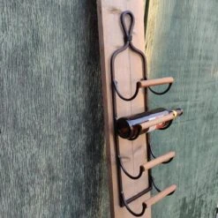 Casier à Vin Industriel Métal Bois 4 Bouteilles Fixation Murale Noir -Cuisine Fournitures Magasin 1200x1200 1566