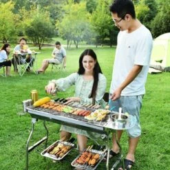 Borvat® | Barbecue Et Friture Barbecue à Dual Usage | Barbecue Au Charbon Extérieur Portable | Convient Pour 5 à 10 Personnes En Marche, Pique-nique, Camping, Barbecue. -Cuisine Fournitures Magasin 1200x1200 157
