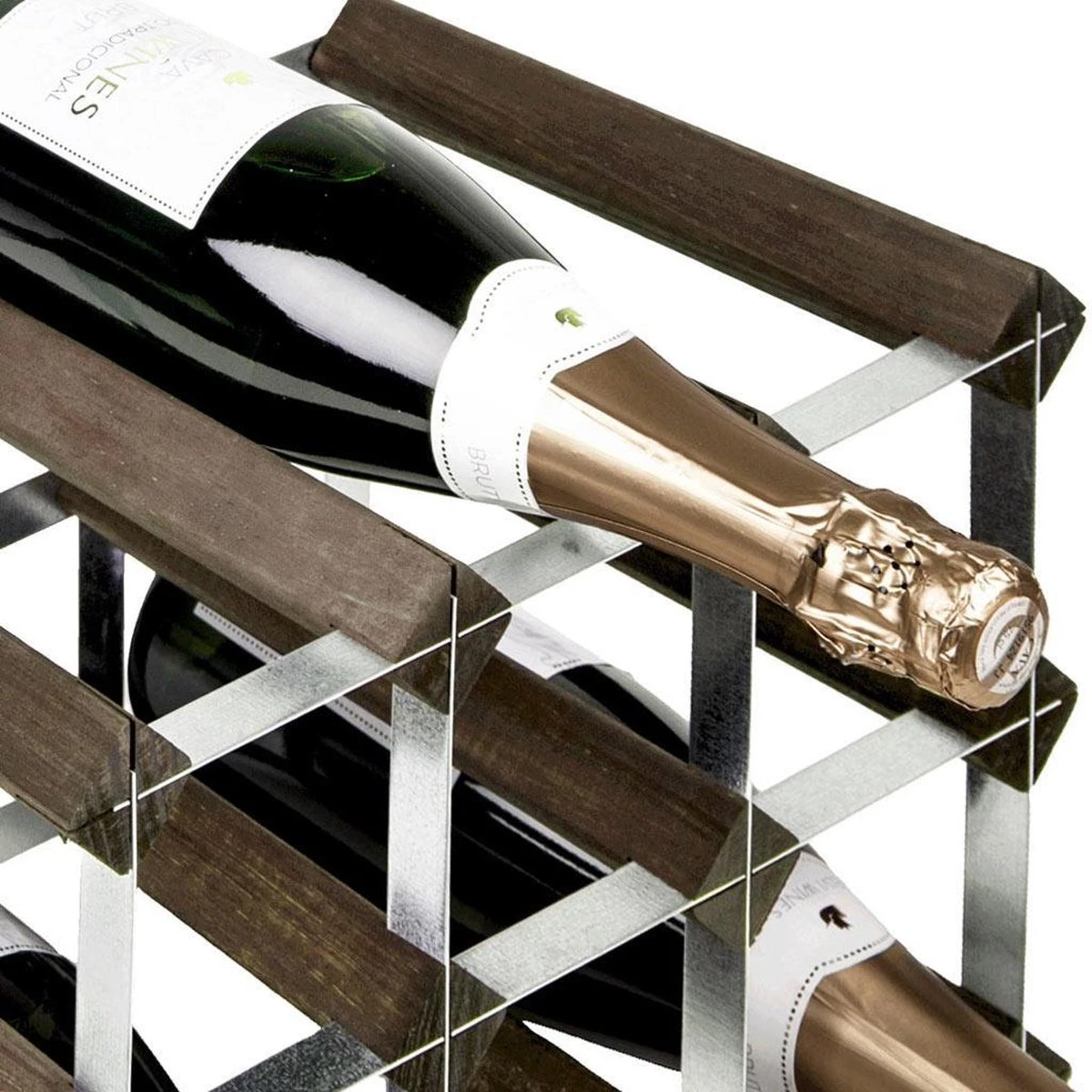 RTA Wineracks - Casier à Vin 72 Bouteilles - Acier Galvanisé - Chêne Foncé - 72 Bouteilles 9x8 - Kit De Bricolage 3 RTA Wineracks - Casier à Vin 72 Bouteilles - Acier Galvanisé - Chêne Foncé - 72 Bouteilles 9x8 - Kit De Bricolage – Image 3