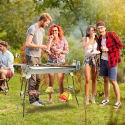 Borvat® | Barbecue Et Friture Barbecue à Dual Usage | Barbecue Au Charbon Extérieur Portable | Convient Pour 5 à 10 Personnes En Marche, Pique-nique, Camping, Barbecue. -Cuisine Fournitures Magasin 1200x1200 158