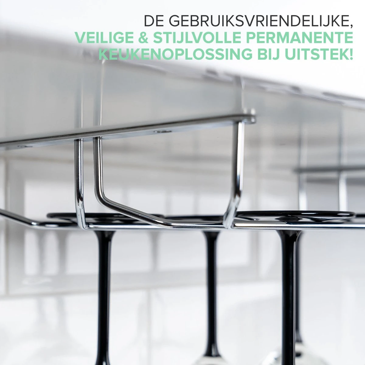 Support De Verre à Vin Copa 2 Rails - Largeur 34,4 Cm - Métal Chromé - Casier à Verre 6 Support De Verre à Vin Copa 2 Rails - Largeur 34,4 Cm - Métal Chromé - Casier à Verre – Image 6