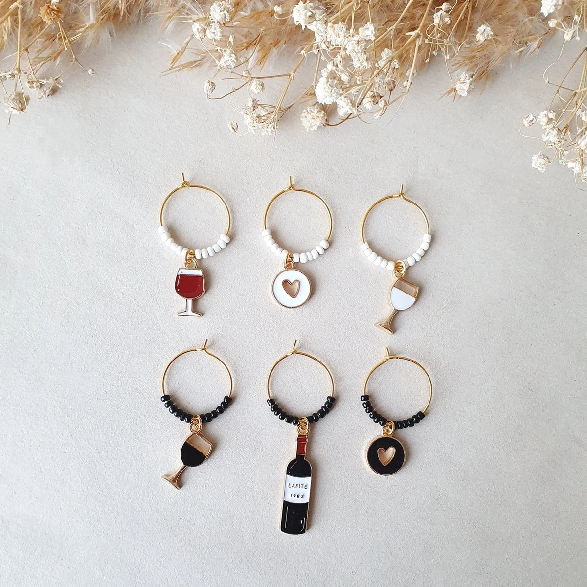 Reconnaître Votre Verre à Vin - Le Vin Est Bon - Anneaux De Verre à Vin - Verre à Vin - Perles 1 Reconnaître Votre Verre à Vin - Le Vin Est Bon - Anneaux De Verre à Vin - Verre à Vin - Perles