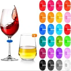Marqueurs De Glas - étiquettes En Silicone - Marqueur De Verre à Vin - étiquettes - Décoration De Fête - 24 Pièces