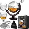 MikaMax Whiskey Globe Decanter Deluxe Set - 0,9 L - Incl. 2 Verres