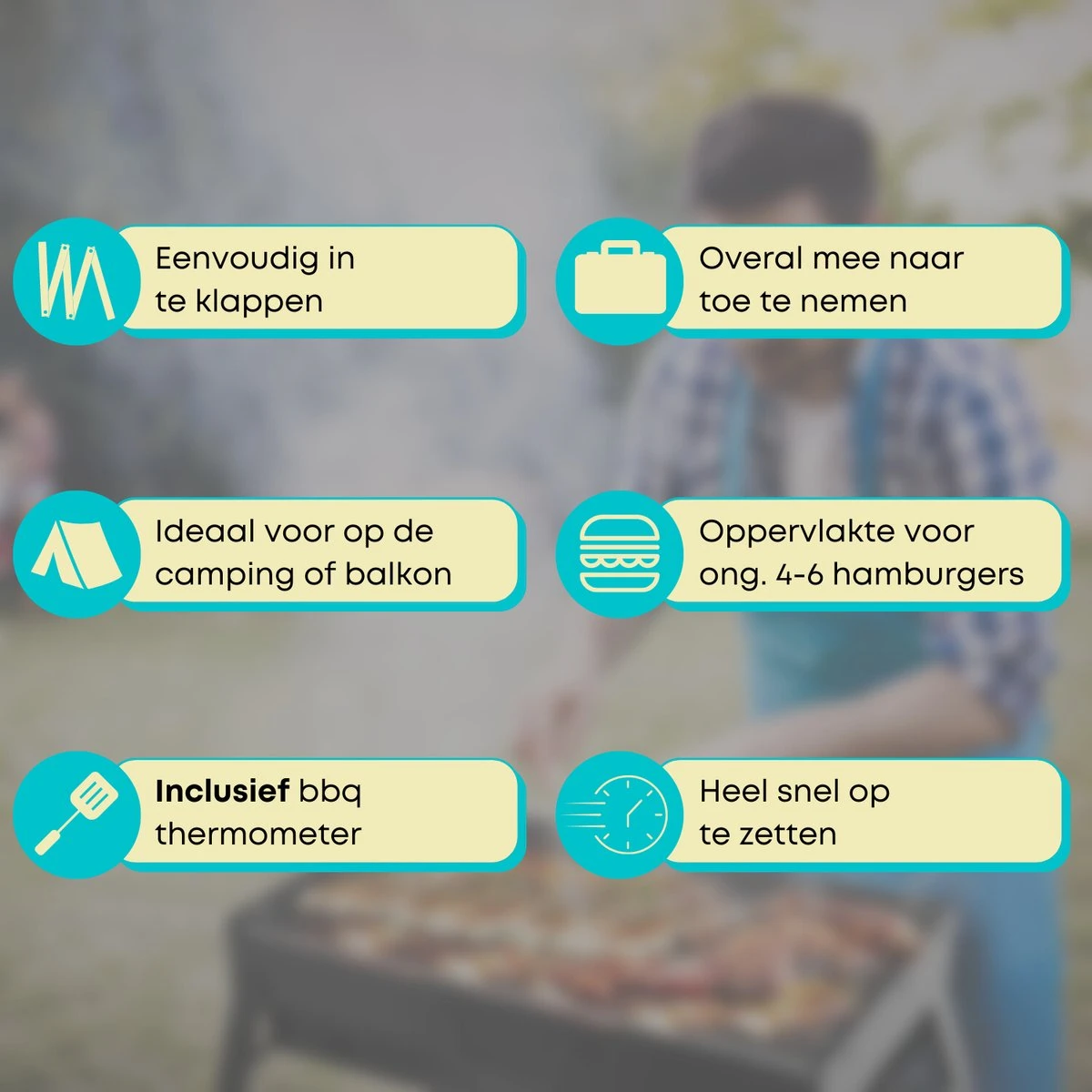 BBQ De Table Portable De Lynnz Avec Thermomètre GRATUIT - Pour Balcon Ou Camping - Barbecue à Charbon - Barbecue De Table - Barbecue - Mini - Barbecue - Grill 9 BBQ De Table Portable De Lynnz Avec Thermomètre GRATUIT - Pour Balcon Ou Camping - Barbecue à Charbon - Barbecue De Table - Barbecue - Mini - Barbecue - Grill – Image 9