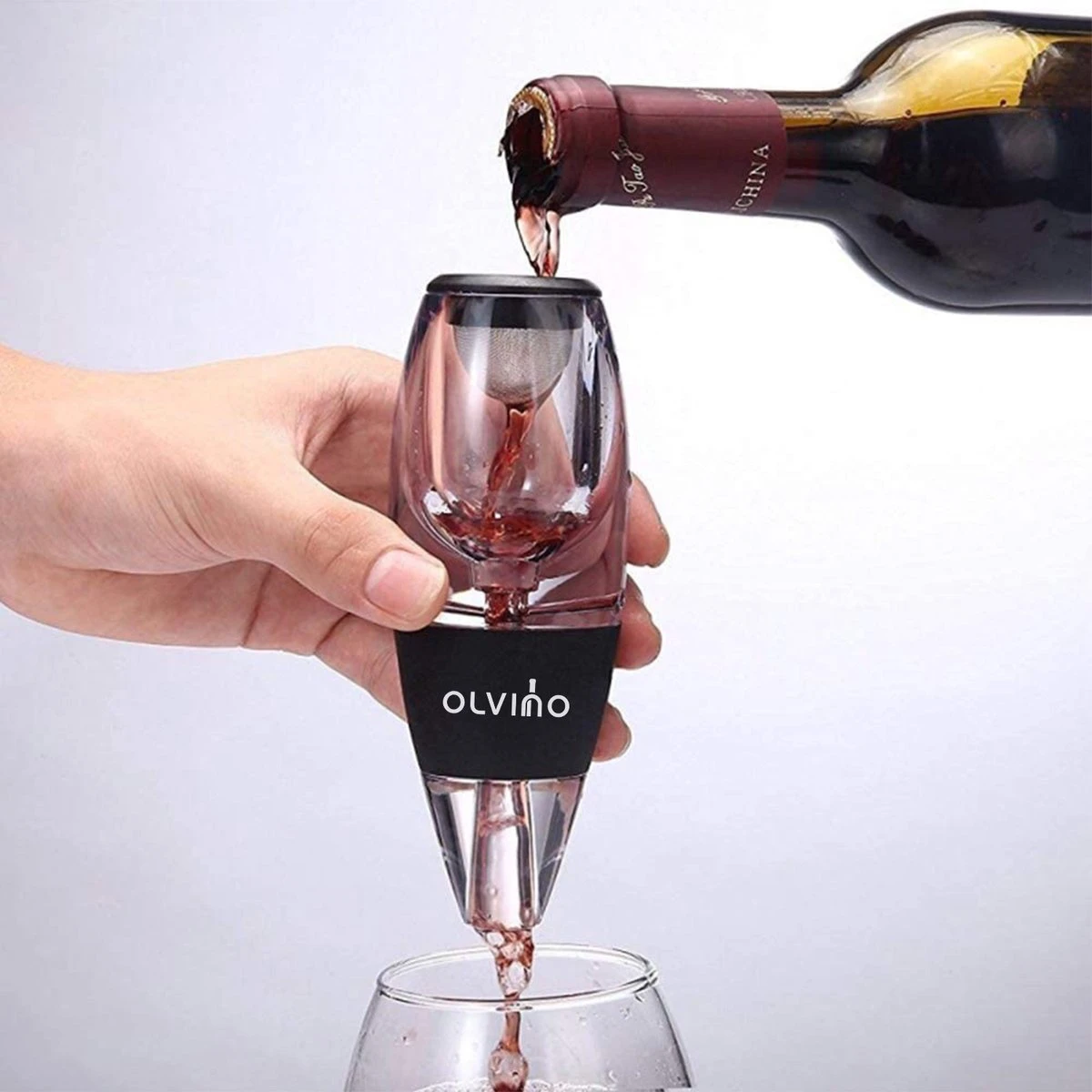 Carafe à Vin - Aérateur De Vin - Incl. Tamis Et Support - Aération 3 Voies - Accessoires De Vêtements Pour Bébé Vin 4 Carafe à Vin - Aérateur De Vin - Incl. Tamis Et Support - Aération 3 Voies - Accessoires De Vêtements Pour Bébé Vin – Image 4