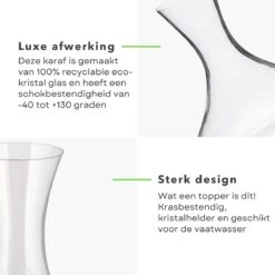 Décanteur De Luxe Cheqo® - Décanteur - Carafe à Décanter - Carafe à Vin - Carafe à Vin - Aérateur De Vin - 2 Litres - Verre Cristal -Cuisine Fournitures Magasin 1200x1200 1665