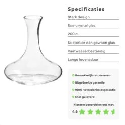 Décanteur De Luxe Cheqo® - Décanteur - Carafe à Décanter - Carafe à Vin - Carafe à Vin - Aérateur De Vin - 2 Litres - Verre Cristal -Cuisine Fournitures Magasin 1200x1200 1667