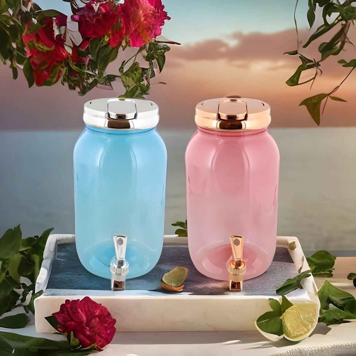 Robinet à Limonade - Robinet à Eau - Distributeur D'eau Avec Robinet - Plastique - 75 Litres - Avec Robinet - Plastique - 2 Pièces - Blauw Et Rose 4 Robinet à Limonade - Robinet à Eau - Distributeur D'eau Avec Robinet - Plastique - 75 Litres - Avec Robinet - Plastique - 2 Pièces - Blauw Et Rose – Image 4