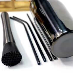 Set à Cocktail Par Simver - Ensemble à Cocktail 9 Pièces - Set Shaker à Cocktail (750 Ml) - Coffret Cadeau De Luxe - Métal Zwart -Cuisine Fournitures Magasin 1200x1200 1802