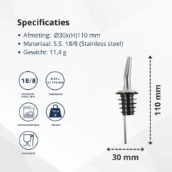 Veluw Boisson Verseur Pour Boissons - Becs Verseurs Professionnels - Bouchon Verseur En Acier Inoxydable à Débit Lent (4 Pièces) 15 Veluw Boisson Verseur Pour Boissons - Becs Verseurs Professionnels - Bouchon Verseur En Acier Inoxydable à Débit Lent (4 Pièces) -Cuisine Fournitures Magasin 1200x1200 1831