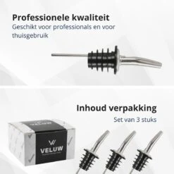 Veluw Boisson Verseur Pour Boissons - Becs Verseurs Professionnels - Bouchon Verseur En Acier Inoxydable à Débit Lent (3 Pièces) -Cuisine Fournitures Magasin 1200x1200 1844