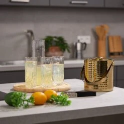 Seau à Glace Relaxdays Avec Couvercle - 1,5 L - Double Paroi - Or - Acier Inoxydable - Glacière Avec Poignée -Cuisine Fournitures Magasin 1200x1200 1891