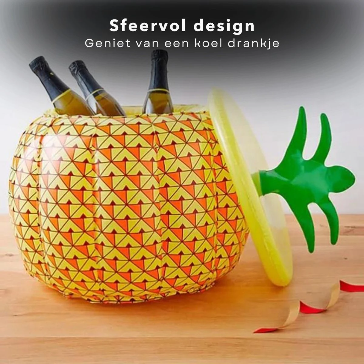 Cheqo® Seau à Glace - Refroidisseur à Boisson Opblaasbaar - Porte-Boisson - Refroidisseur à Bouteille - Refroidisseur à Vin - Ø25cm - Ananas Opblaasbaar - Hauteur 33cm 3 Cheqo® Seau à Glace - Refroidisseur à Boisson Opblaasbaar - Porte-Boisson - Refroidisseur à Bouteille - Refroidisseur à Vin - Ø25cm - Ananas Opblaasbaar - Hauteur 33cm – Image 3