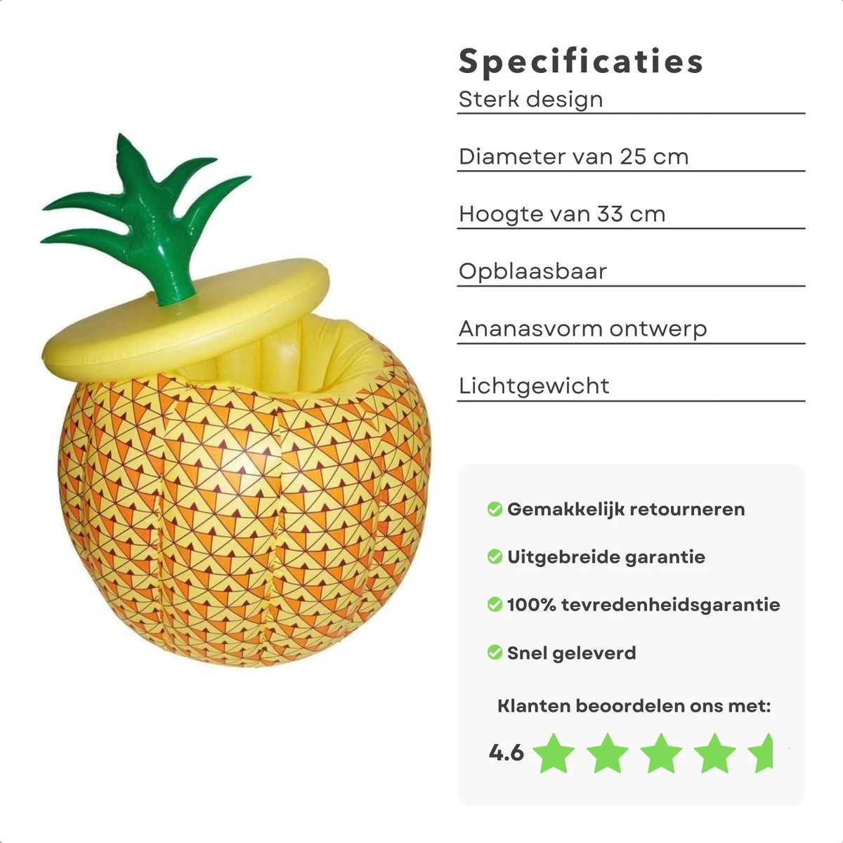 Cheqo® Seau à Glace - Refroidisseur à Boisson Opblaasbaar - Porte-Boisson - Refroidisseur à Bouteille - Refroidisseur à Vin - Ø25cm - Ananas Opblaasbaar - Hauteur 33cm 6 Cheqo® Seau à Glace - Refroidisseur à Boisson Opblaasbaar - Porte-Boisson - Refroidisseur à Bouteille - Refroidisseur à Vin - Ø25cm - Ananas Opblaasbaar - Hauteur 33cm – Image 6