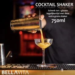 BELLAVITA Cocktail Set - 16 Pièces - 750ml - Cocktail - Shaker - Bartender - Verre Doseur - Acier Inoxydable - Bamboe 14 BELLAVITA Cocktail Set - 16 Pièces - 750ml - Cocktail - Shaker - Bartender - Verre Doseur - Acier Inoxydable - Bamboe -Cuisine Fournitures Magasin 1200x1200 1919