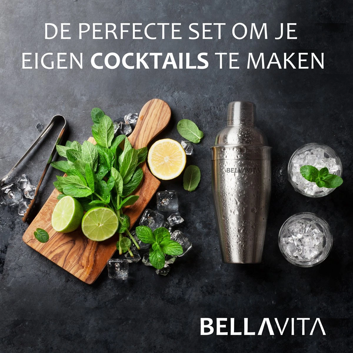 BELLAVITA Cocktail Set - 16 Pièces - 750ml - Cocktail - Shaker - Bartender - Verre Doseur - Acier Inoxydable - Bamboe 5 BELLAVITA Cocktail Set - 16 Pièces - 750ml - Cocktail - Shaker - Bartender - Verre Doseur - Acier Inoxydable - Bamboe – Image 5