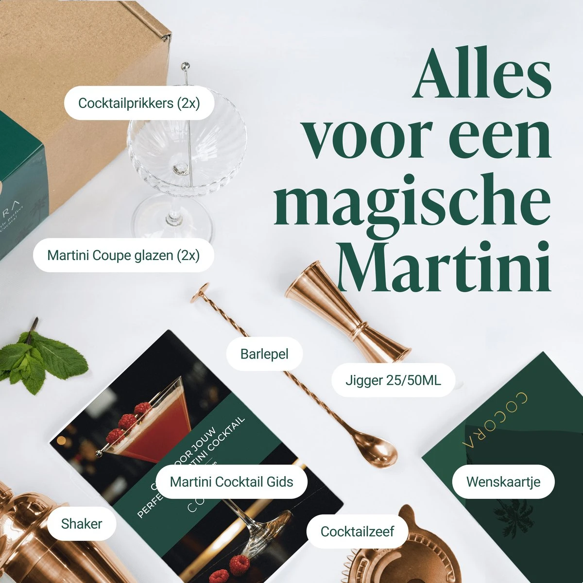 Cocora Martini Set - 8 Pièces Cocktail Set - Or Rose - 2 Coupe Verres - Cocktail Shaker - Martini Guide 2 Cocora Martini Set - 8 Pièces Cocktail Set - Or Rose - 2 Coupe Verres - Cocktail Shaker - Martini Guide – Image 2