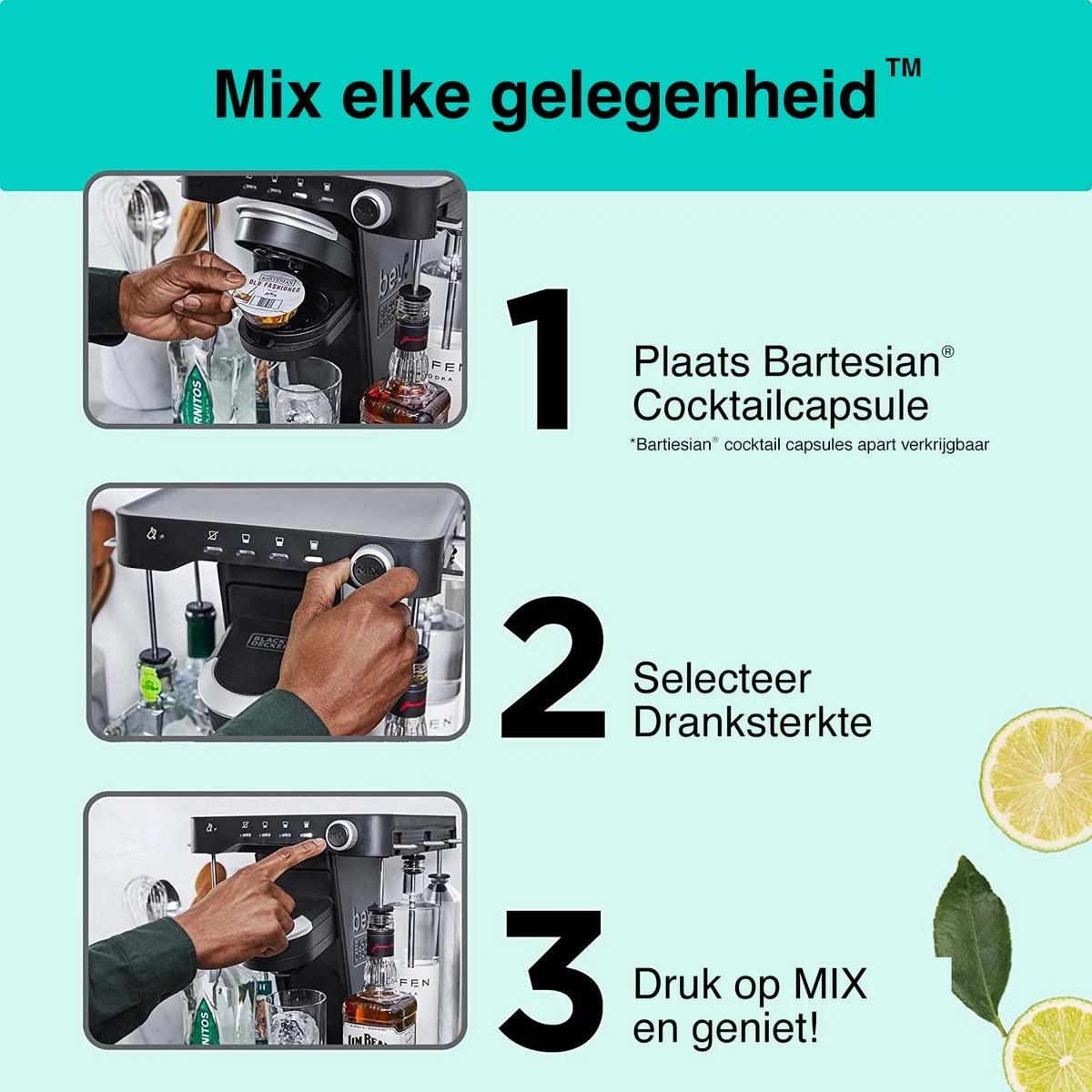 Black & Decker Bev By Black+Decker - Cocktail Maker Machine Et Boisson Maker Pour Capsules Bartesian 9 Black & Decker Bev By Black+Decker - Cocktail Maker Machine Et Boisson Maker Pour Capsules Bartesian – Image 9