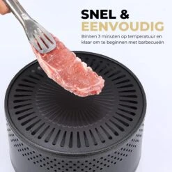 Ozocozy BBQ-ONE Barbecue De Table à Charbon - Ø30 Cm - Zwart - Incl. Sac De Transport, Brosse à Pâtisserie En Silicone Et Pince à Barbecue En Acier Inoxydable - Cadeau De La Vaderdag -Cuisine Fournitures Magasin 1200x1200 200