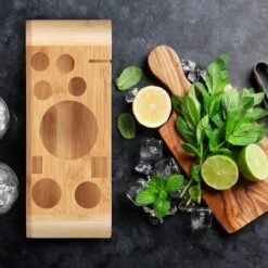 Relaxdays Cocktail Set 11-piece - Cocktail Shaker Set - With Bamboo Stand - Inox -Cuisine Fournitures Magasin 1200x1200 2012