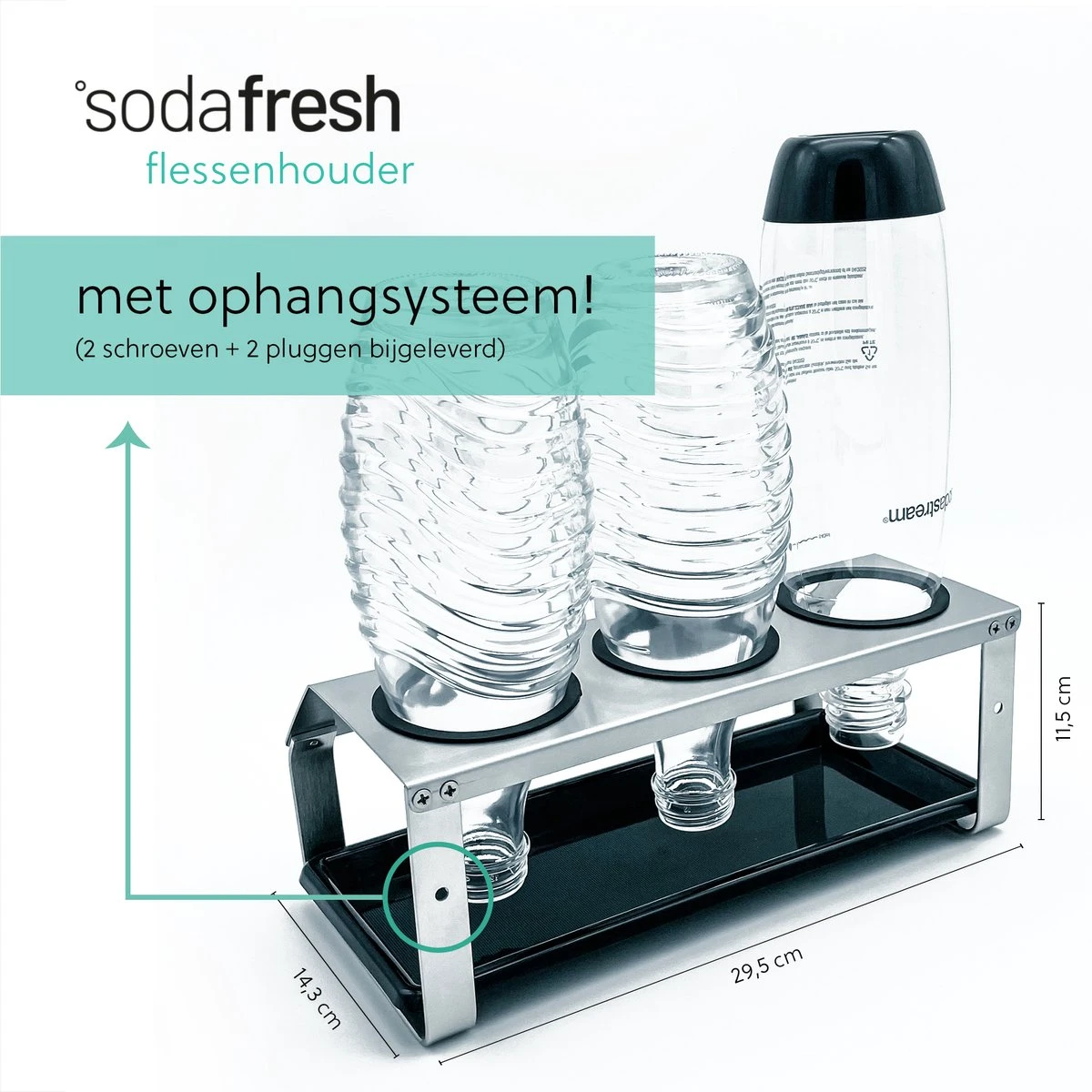 Sodafresh - Porte-bouteille Et égouttoir Haut De Gamme Pour Toutes Les Bouteilles Sodastream - 100 % Acier Inoxydable 6 Sodafresh - Porte-bouteille Et égouttoir Haut De Gamme Pour Toutes Les Bouteilles Sodastream - 100 % Acier Inoxydable – Image 6