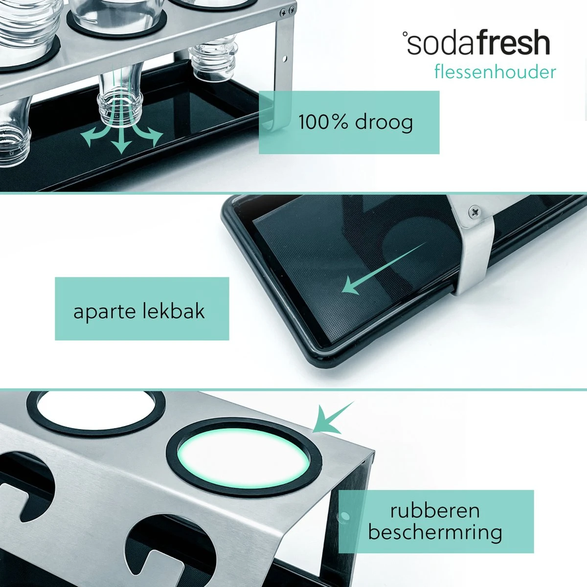 Sodafresh - Porte-bouteille Et égouttoir Haut De Gamme Pour Toutes Les Bouteilles Sodastream - 100 % Acier Inoxydable 7 Sodafresh - Porte-bouteille Et égouttoir Haut De Gamme Pour Toutes Les Bouteilles Sodastream - 100 % Acier Inoxydable – Image 7