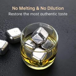 Ensemble De Pierres à Whisky Set En Acier Inoxydable - Pierres à Whisky 9 Pièces Avec Pinces à Glace - Glaçons Réutilisables - Glaçons En Métal Réutilisables -Cuisine Fournitures Magasin 1200x1200 2077