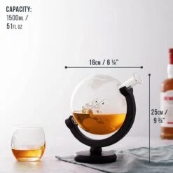 Set De Carafes à Whisky , Coffret Cadeau Carafe Globe , 1500 Ml - Comprenant Des Verres, Des Pierres à Whisky Et Un Bouchon En Verres -Cuisine Fournitures Magasin 1200x1200 2085
