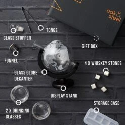 Set De Carafes à Whisky , Coffret Cadeau Carafe Globe , 1500 Ml - Comprenant Des Verres, Des Pierres à Whisky Et Un Bouchon En Verres -Cuisine Fournitures Magasin 1200x1200 2086