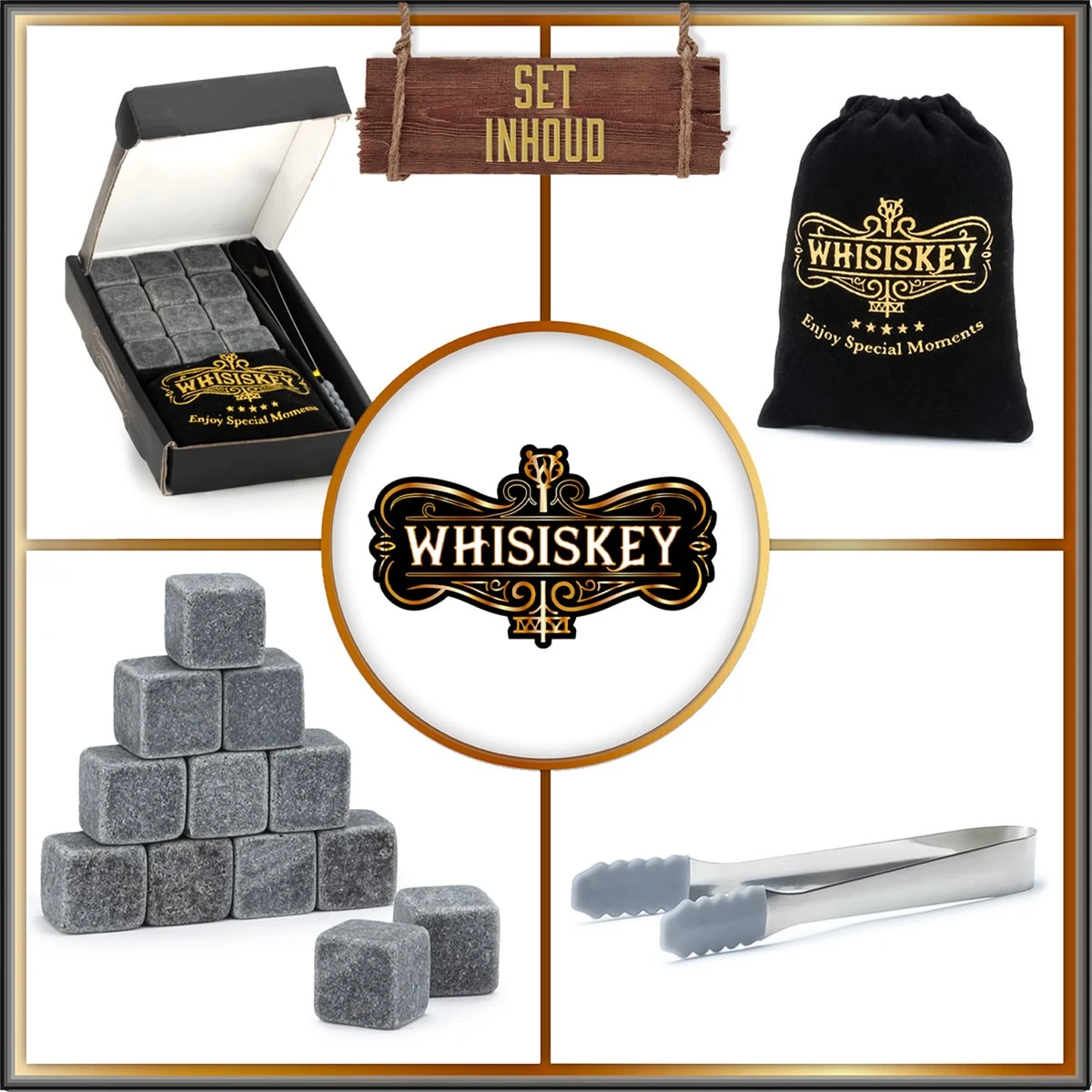 Ensemble De Pierres à Whisky - 9 Pièces - Pierres à Whisky En Pierre Naturelle - Sac De Rangement En Velours 5 Ensemble De Pierres à Whisky - 9 Pièces - Pierres à Whisky En Pierre Naturelle - Sac De Rangement En Velours – Image 5