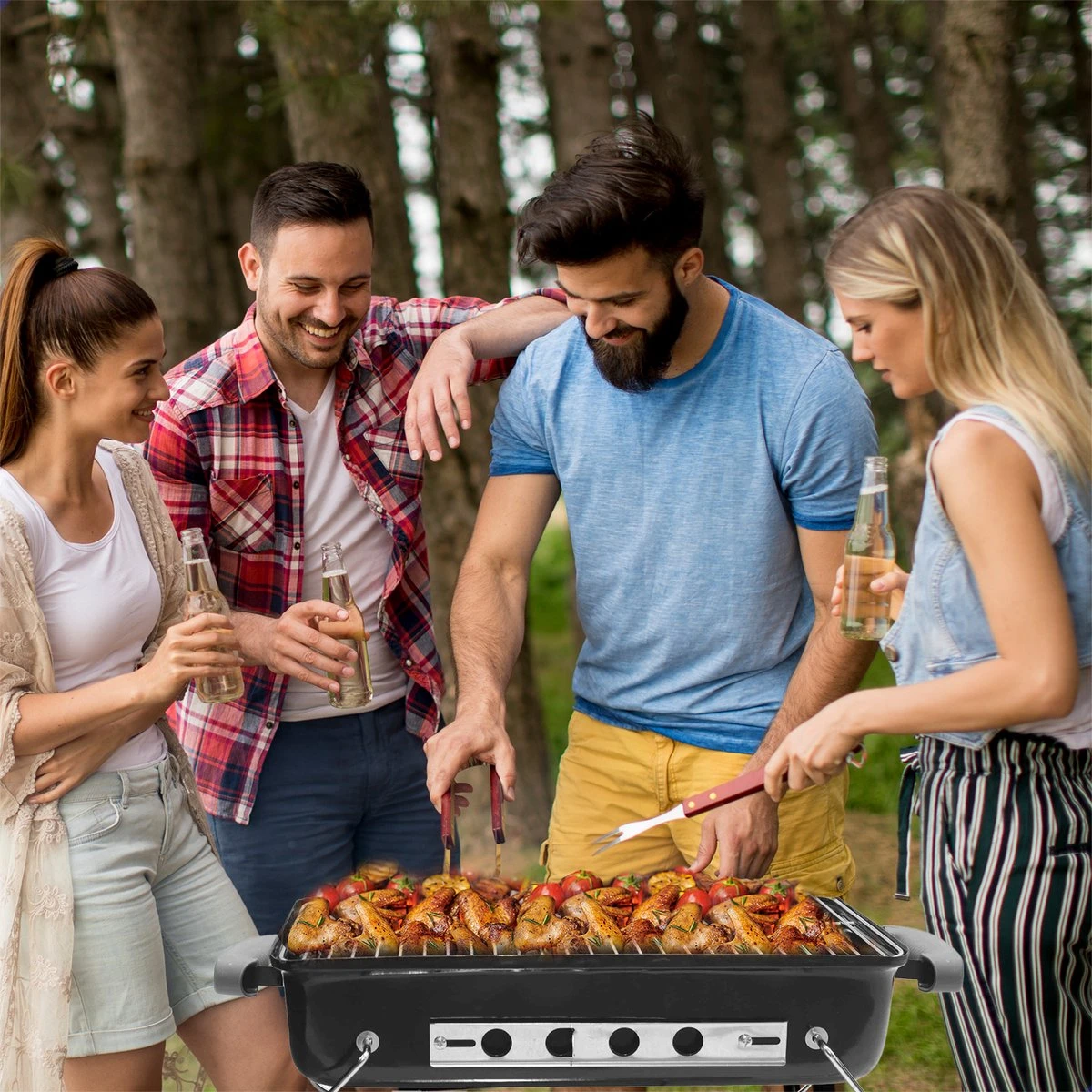 AG To- Go Barbecue Ø44 Cm - Barbecues à Charbon - Incl. Thermomètre - Température Inoxydable - Compact -Barbecue Carré - Incl. Couvercle - Barbecue Traditionnel - 6 Personnes - Partout Grille De Ventilation Pour Régulation D'oxygène - Zwart 8 AG To- Go Barbecue Ø44 Cm - Barbecues à Charbon - Incl. Thermomètre - Température Inoxydable - Compact -Barbecue Carré - Incl. Couvercle - Barbecue Traditionnel - 6 Personnes - Partout Grille De Ventilation Pour Régulation D'oxygène - Zwart – Image 8