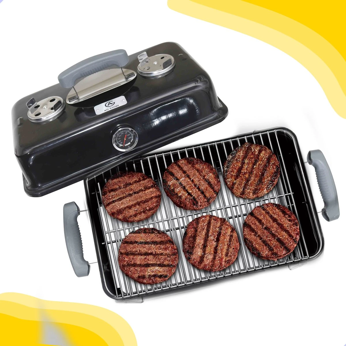 AG To- Go Barbecue Ø44 Cm - Barbecues à Charbon - Incl. Thermomètre - Température Inoxydable - Compact -Barbecue Carré - Incl. Couvercle - Barbecue Traditionnel - 6 Personnes - Partout Grille De Ventilation Pour Régulation D'oxygène - Zwart 9 AG To- Go Barbecue Ø44 Cm - Barbecues à Charbon - Incl. Thermomètre - Température Inoxydable - Compact -Barbecue Carré - Incl. Couvercle - Barbecue Traditionnel - 6 Personnes - Partout Grille De Ventilation Pour Régulation D'oxygène - Zwart – Image 9