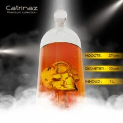 Catrinaz® - Carafe Premium Tête De Mort - Carafe - Carafe - Carafe à Tequila - Carafe à Whisky - Carafe - Tête De Mort - 1L - Coffret Cadeau Luxe - Cadeau Homme & Femme -Cuisine Fournitures Magasin 1200x1200 2167