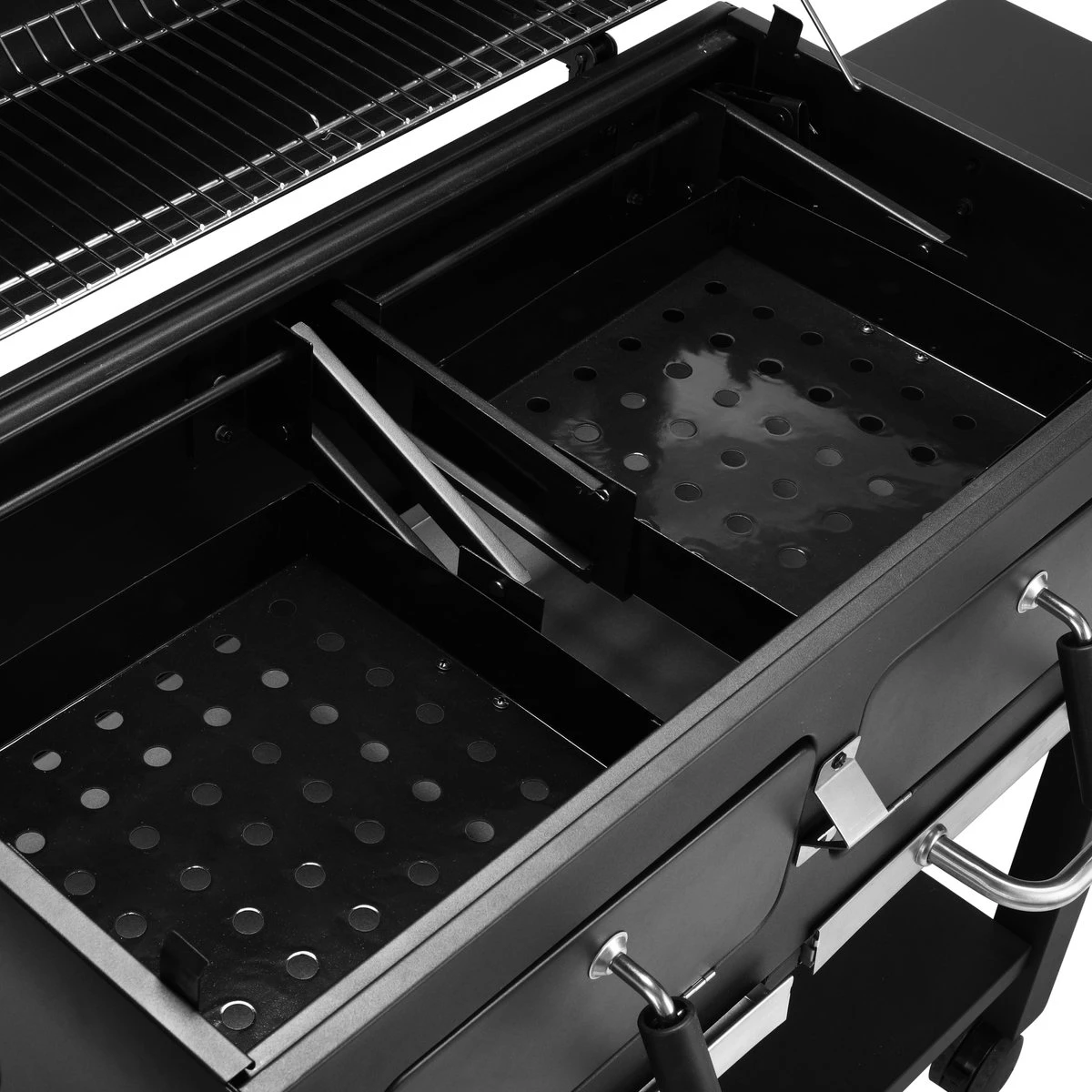 NATERIAL - Barbecue à Charbon KING SIZE - 15 Personnes - H.129 X L.175 X P.65 Cm - Acier émaillé - Zwart - Chariot Grill - Barbecue Angulaire 6 NATERIAL - Barbecue à Charbon KING SIZE - 15 Personnes - H.129 X L.175 X P.65 Cm - Acier émaillé - Zwart - Chariot Grill - Barbecue Angulaire – Image 6