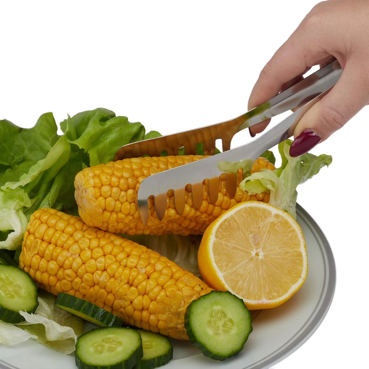 Relaxdays 10x Pinces De Service En Acier Inoxydable - Pinces à Spaghetti - Pinces à Salade - Pinces à Pâtes - Inoxydable 7 Relaxdays 10x Pinces De Service En Acier Inoxydable - Pinces à Spaghetti - Pinces à Salade - Pinces à Pâtes - Inoxydable – Image 7