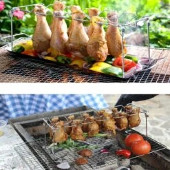 WiseGoods Premium BBQ Chicken Legs Rack - Rack - Grill - Grill - Accessoires De Vêtements Pour Bébé De Barbecue - Été - Tools De Cuisine - Outil De Four - Acier Inoxydable -Cuisine Fournitures Magasin 1200x1200 2193