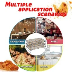 Grille De Refroidissement à 3 Niveaux, Grille à Gâteaux Empilable, Droitier, Avec Revêtement Antiadhésif, Surface De Refroidissement Extra Large Et Refroidissement Rapide, 40 X 25 Cm, 3 Niveaux -Cuisine Fournitures Magasin 1200x1200 2195