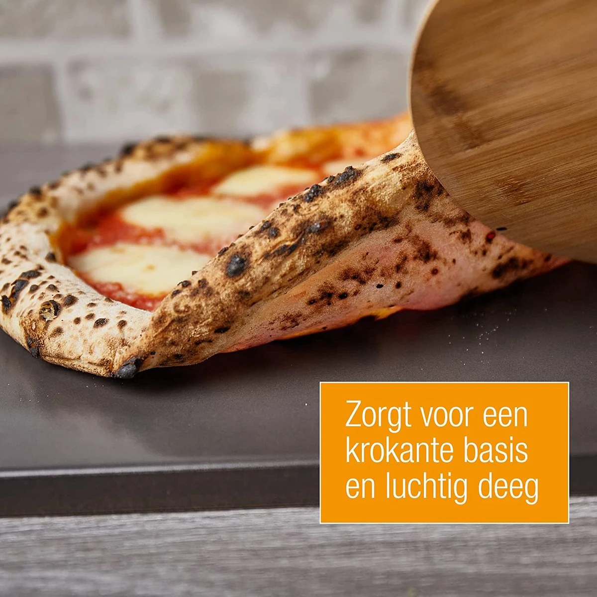 Pierre à Pizza AMAZY Incl. Cuillère à Pizza En Bamboe , Feuille De Cuisson Durable Et Livret De Recettes – La Pierre à Pain (résistante à La Chaleur, Zwart) Donne à Votre Pizza Le Goût De La Pizza Italienne Croustillante Au Four En Brique. 2 Pierre à Pizza AMAZY Incl. Cuillère à Pizza En Bamboe , Feuille De Cuisson Durable Et Livret De Recettes – La Pierre à Pain (résistante à La Chaleur, Zwart) Donne à Votre Pizza Le Goût De La Pizza Italienne Croustillante Au Four En Brique. – Image 2