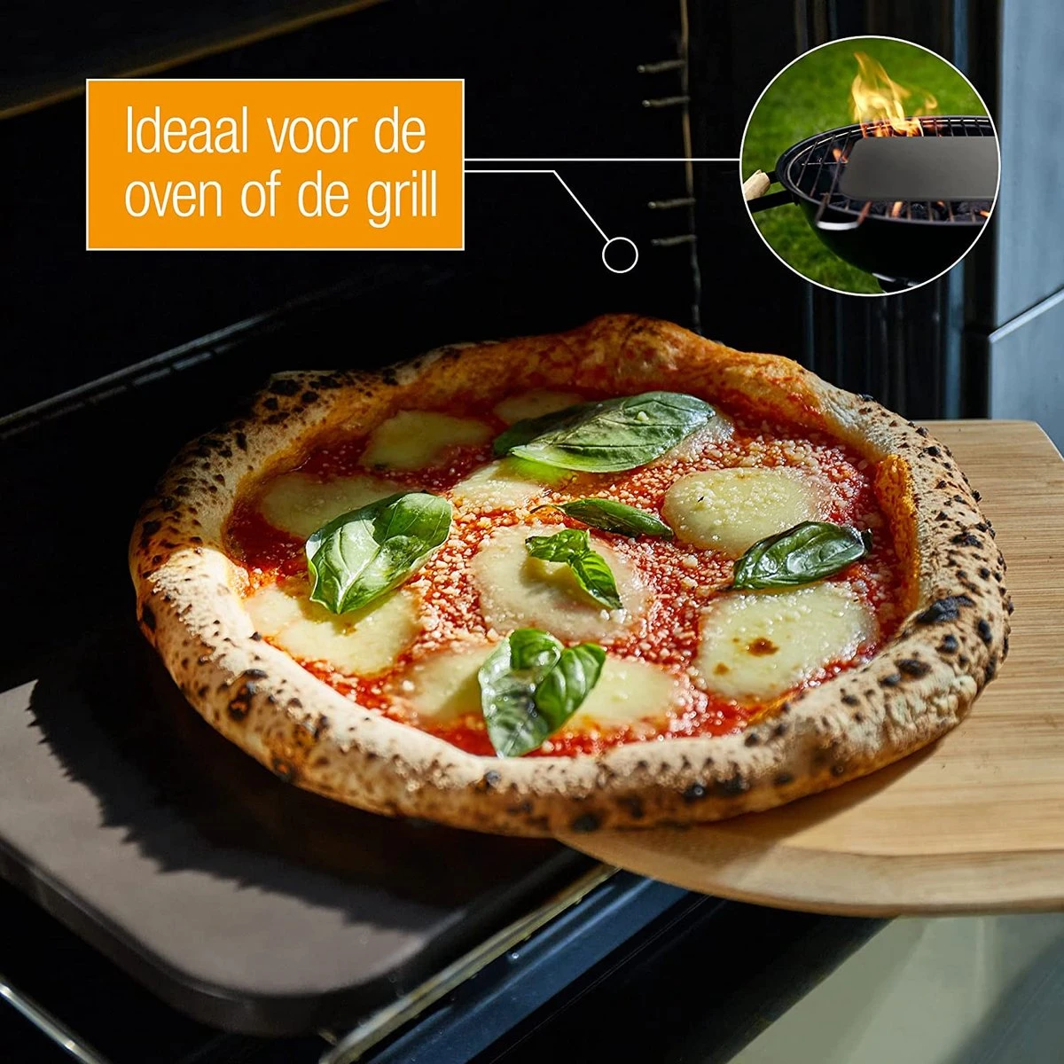 Pierre à Pizza AMAZY Incl. Cuillère à Pizza En Bamboe , Feuille De Cuisson Durable Et Livret De Recettes – La Pierre à Pain (résistante à La Chaleur, Zwart) Donne à Votre Pizza Le Goût De La Pizza Italienne Croustillante Au Four En Brique. 5 Pierre à Pizza AMAZY Incl. Cuillère à Pizza En Bamboe , Feuille De Cuisson Durable Et Livret De Recettes – La Pierre à Pain (résistante à La Chaleur, Zwart) Donne à Votre Pizza Le Goût De La Pizza Italienne Croustillante Au Four En Brique. – Image 5