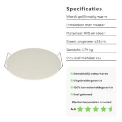 Pierre à Pizza Cheqo® - Pierre à Pizza - Pierre à Four - Pierre à Pizza - Pierre à BBQ - Pierre à Pizza Pour BBQ Et Four - Pierre à Pain - Avec Grille En Métal - ø33cm 8 Pierre à Pizza Cheqo® - Pierre à Pizza - Pierre à Four - Pierre à Pizza - Pierre à BBQ - Pierre à Pizza Pour BBQ Et Four - Pierre à Pain - Avec Grille En Métal - ø33cm -Cuisine Fournitures Magasin 1200x1200 2228