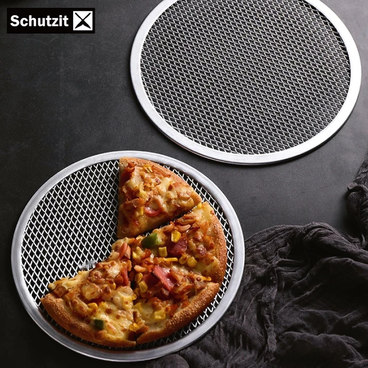 Schutzit - Assiette à Pizza 2 Pièces - 30,5 Cm - Plaque De Cuisson à Pizza - Plaque De Fond En Maille - Forme De Pizza - Plaque à Pizza BBQ 4 Schutzit - Assiette à Pizza 2 Pièces - 30,5 Cm - Plaque De Cuisson à Pizza - Plaque De Fond En Maille - Forme De Pizza - Plaque à Pizza BBQ – Image 4