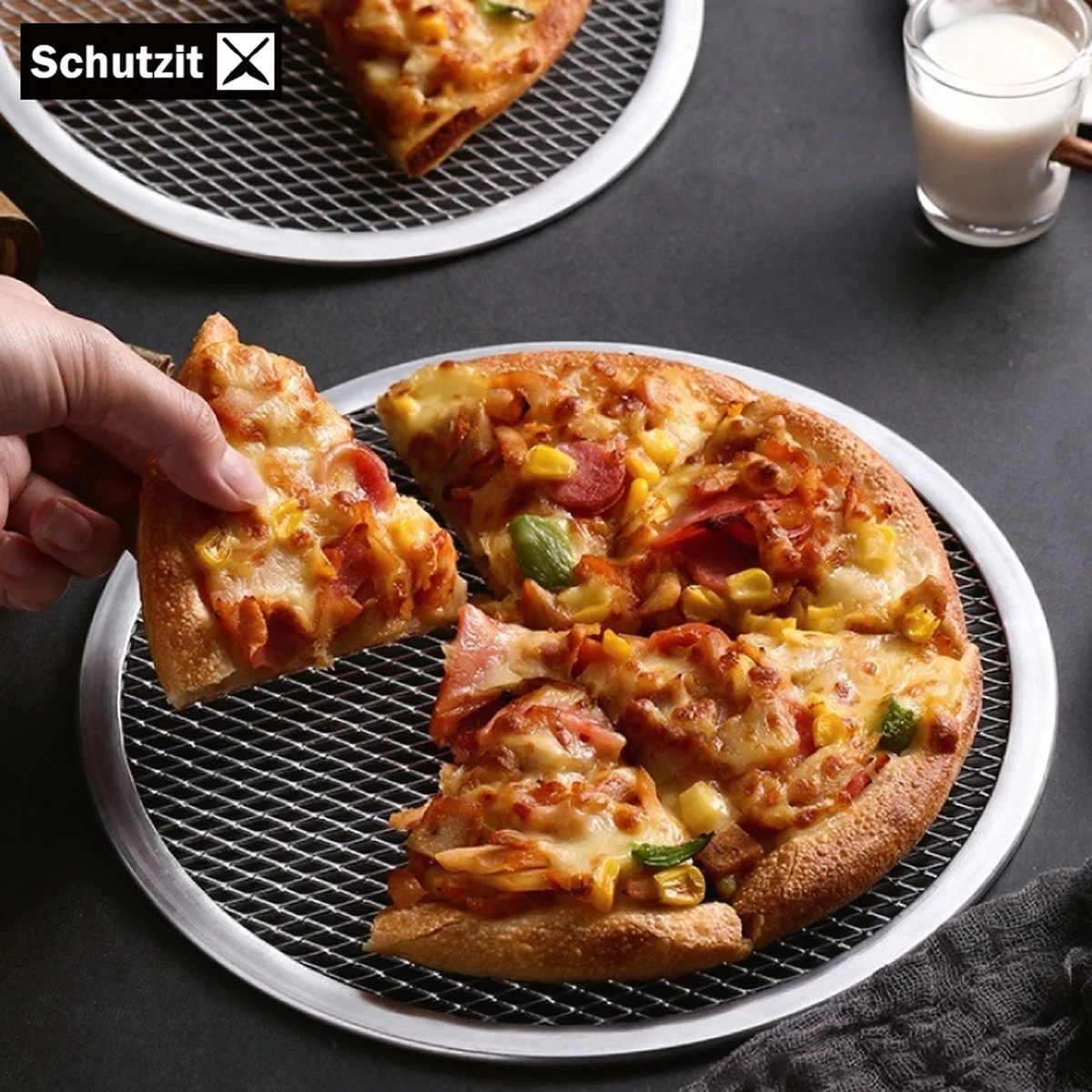 Schutzit - Assiette à Pizza 2 Pièces - 30,5 Cm - Plaque De Cuisson à Pizza - Plaque De Fond En Maille - Forme De Pizza - Plaque à Pizza BBQ 5 Schutzit - Assiette à Pizza 2 Pièces - 30,5 Cm - Plaque De Cuisson à Pizza - Plaque De Fond En Maille - Forme De Pizza - Plaque à Pizza BBQ – Image 5