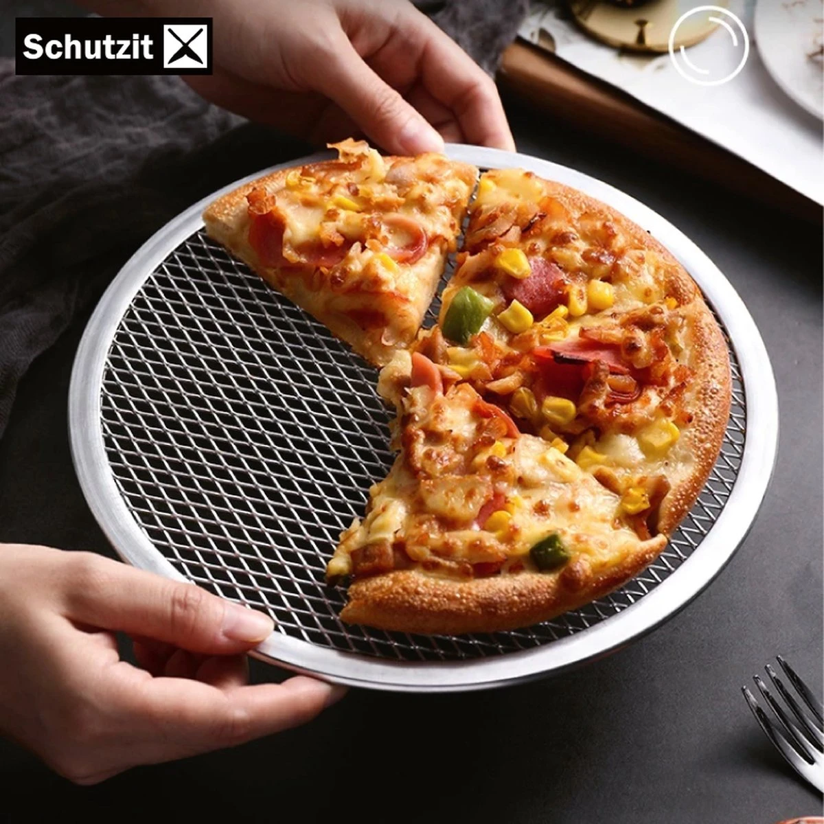 Schutzit - Assiette à Pizza 2 Pièces - 30,5 Cm - Plaque De Cuisson à Pizza - Plaque De Fond En Maille - Forme De Pizza - Plaque à Pizza BBQ 6 Schutzit - Assiette à Pizza 2 Pièces - 30,5 Cm - Plaque De Cuisson à Pizza - Plaque De Fond En Maille - Forme De Pizza - Plaque à Pizza BBQ – Image 6