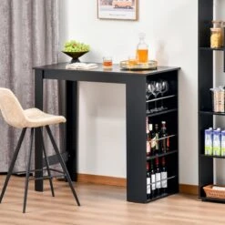 HOMCOM Table De Bar, Bureau, Table De Cuisine Avec 3 étagères, Aggloméré Noir 835-390 21 HOMCOM Table De Bar, Bureau, Table De Cuisine Avec 3 étagères, Aggloméré Noir 835-390 -Cuisine Fournitures Magasin 1200x1200 2265