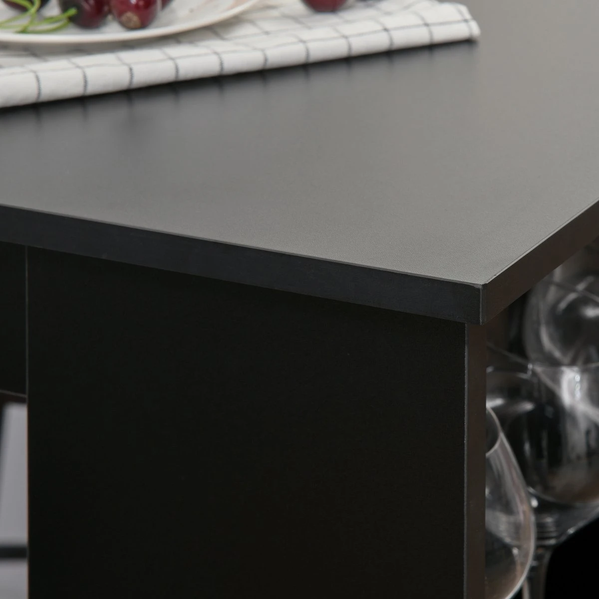 HOMCOM Table De Bar, Bureau, Table De Cuisine Avec 3 étagères, Aggloméré Noir 835-390 14 HOMCOM Table De Bar, Bureau, Table De Cuisine Avec 3 étagères, Aggloméré Noir 835-390 – Image 14